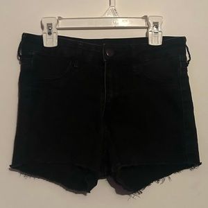 Black Gray High-Rise Jean Shorts
